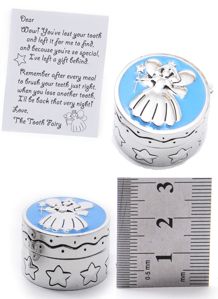 Metal Tooth Fairy Box Blue keepsake baby gift - Global Free Style