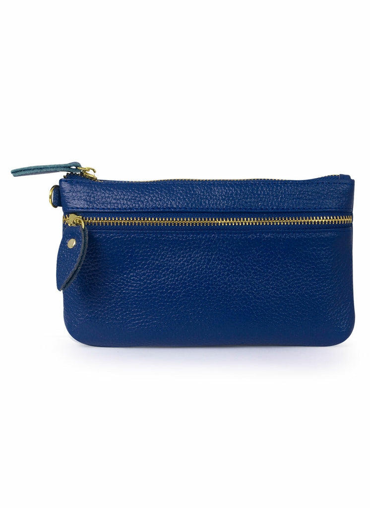 Genuine Soft Leather Large Purse Bright Blue - Global Free Style