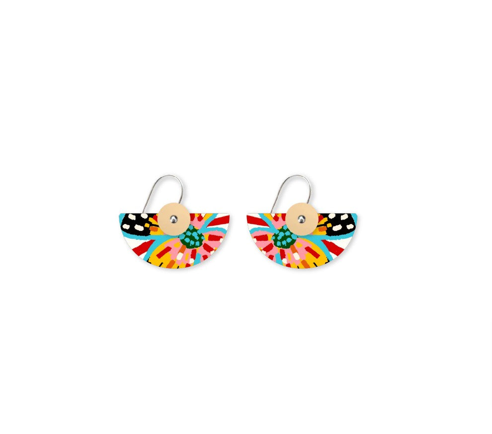 Miss Moresby Fiesta Layered Medium Moon Drop Earrings - Global Free Style