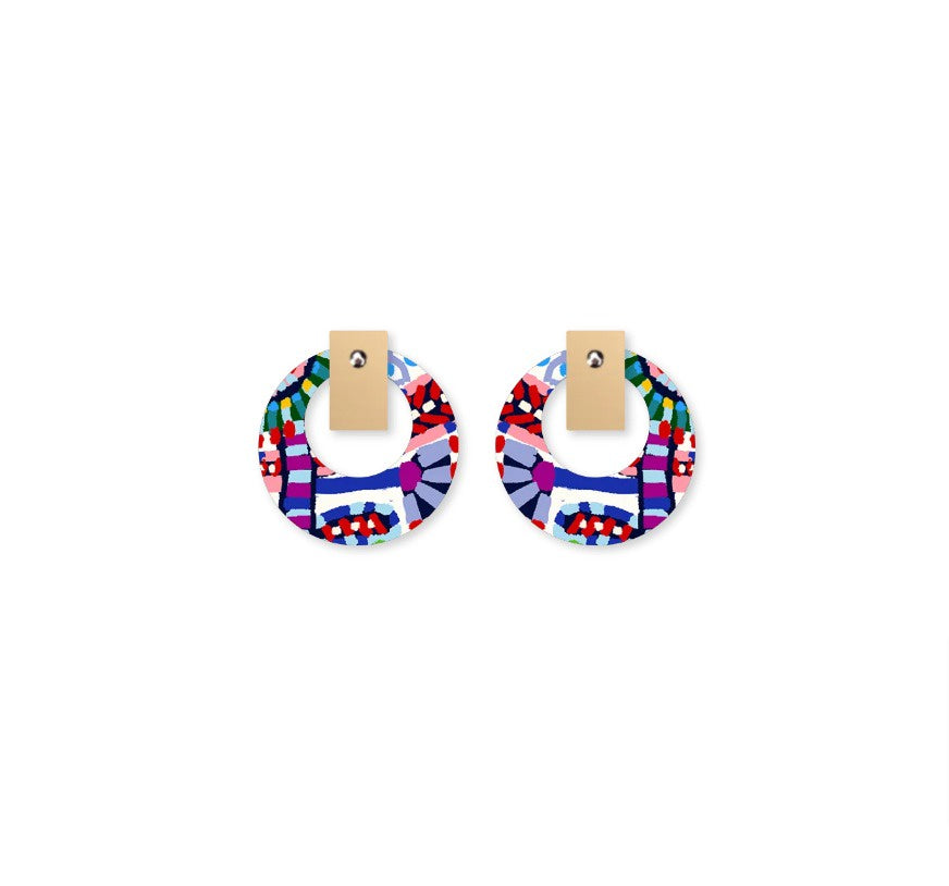 Miss Moresby Ballyhoo Layered Small Retro Stud Earrings - Global Free Style