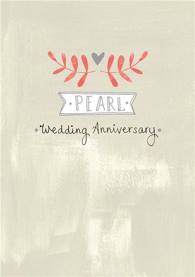 Papersalad Gift Cards Pearl Wedding Anniversary - Global Free Style