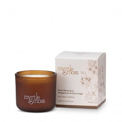 Myrtle & Moss Soy Wax Mini Candle Rose Geranium Grapefruit and... - Global Free Style