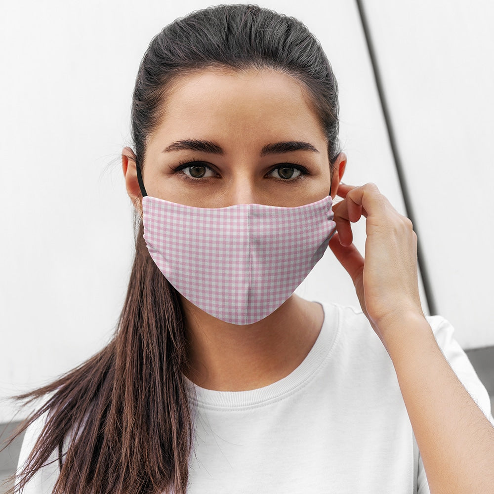 Annabel Trends Face Mask Gingham Pink - Global Free Style