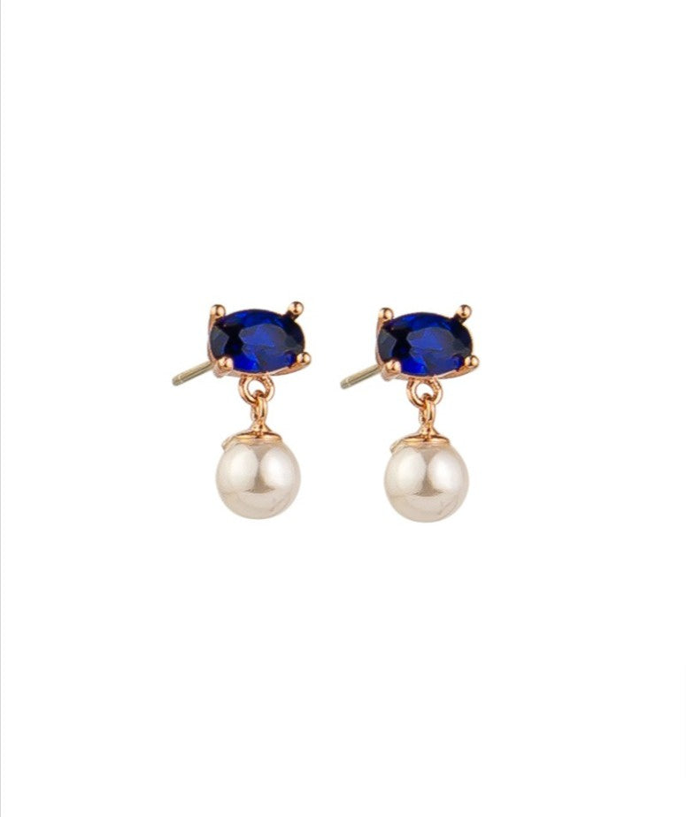 Princess Sapphire & Pearl Earring Earrings Tiger Tree   