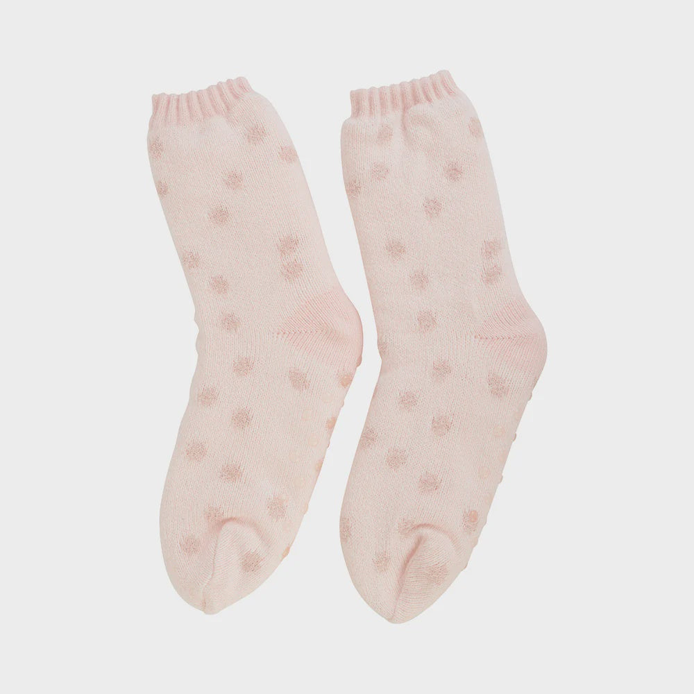 Spotty Bed Socks Pink Quartz - Global Free Style
