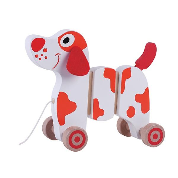 ToysLink Wooden Toy Pull and Walk Along Dog - Global Free Style