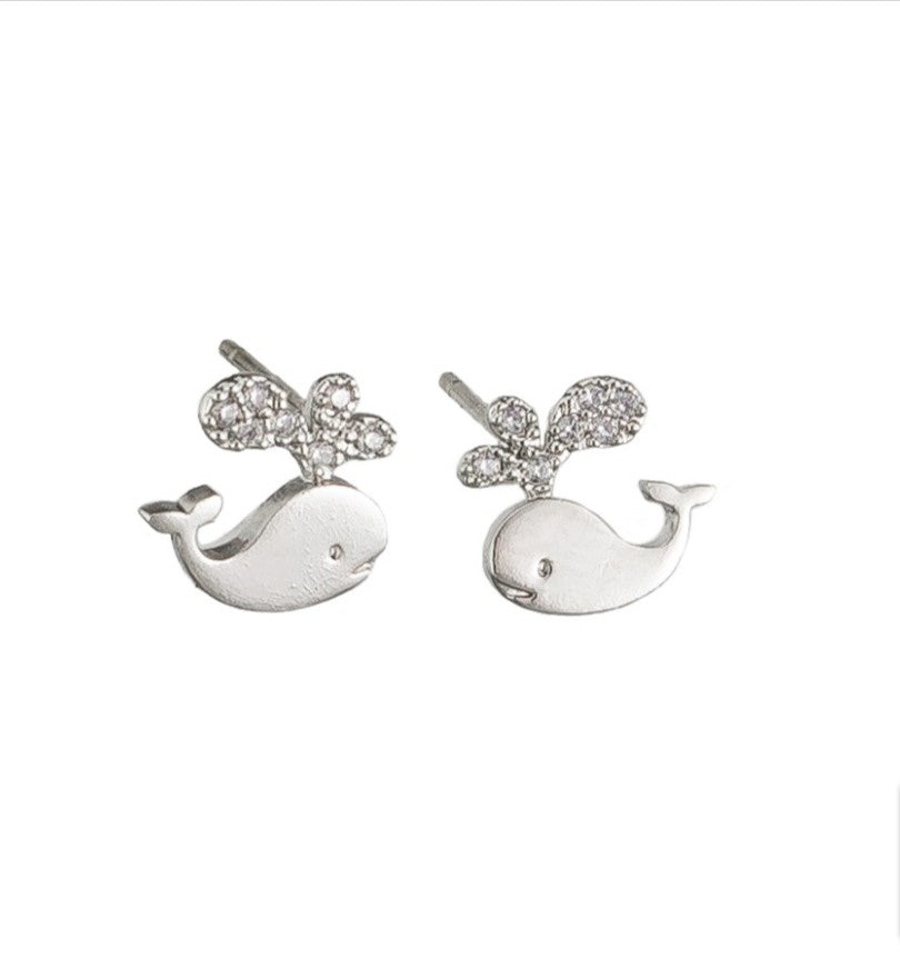 Silver Wally Whale Studs - Global Free Style
