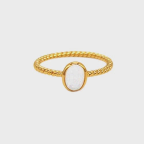 Oval Twist Ring Gold/White - Global Free Style