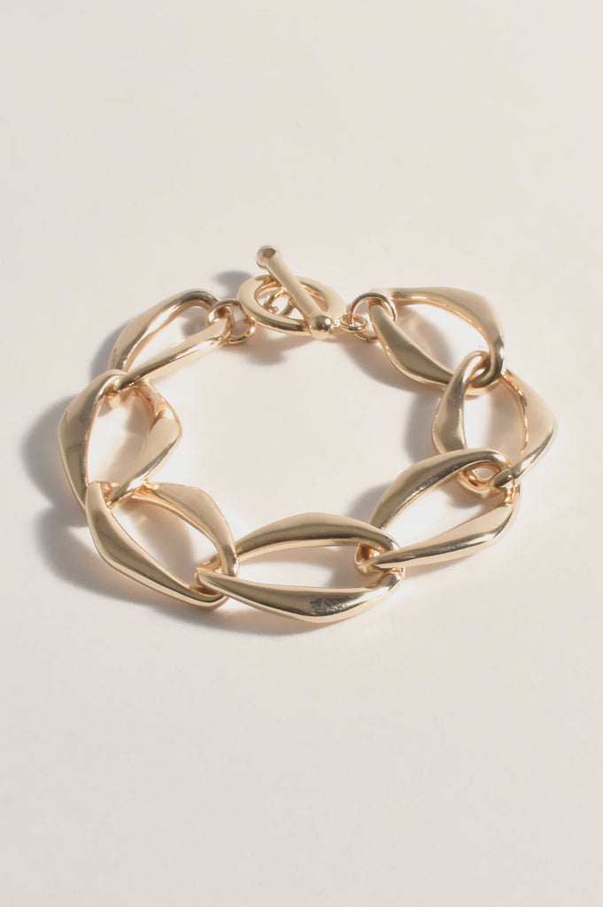 Oval Links Statement Chain Bracelet Gold - Global Free Style