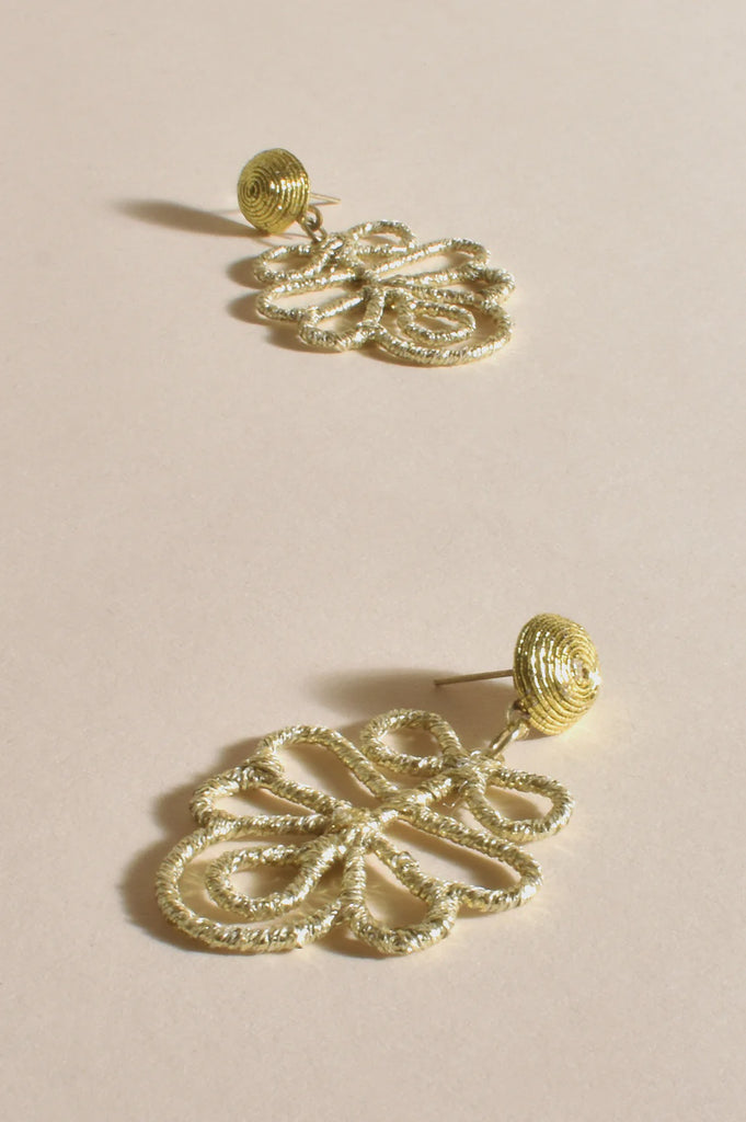 Mara Crochet Edge Event Earrings Gold - Global Free Style