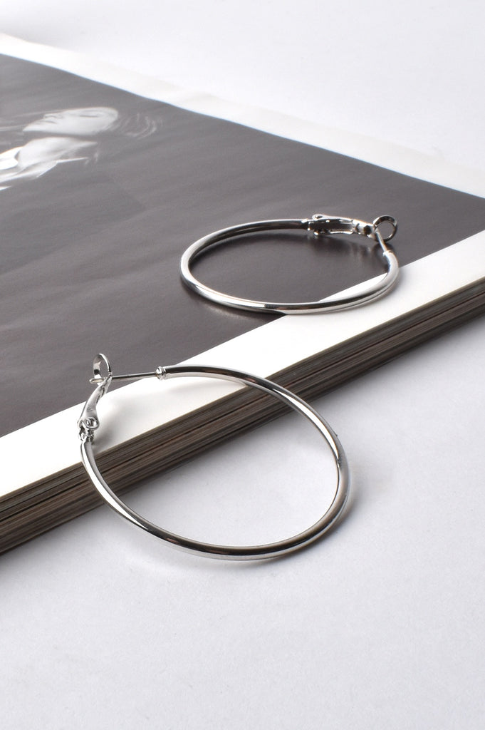 Adorne Essential Hoop Earrings Silver - Global Free Style