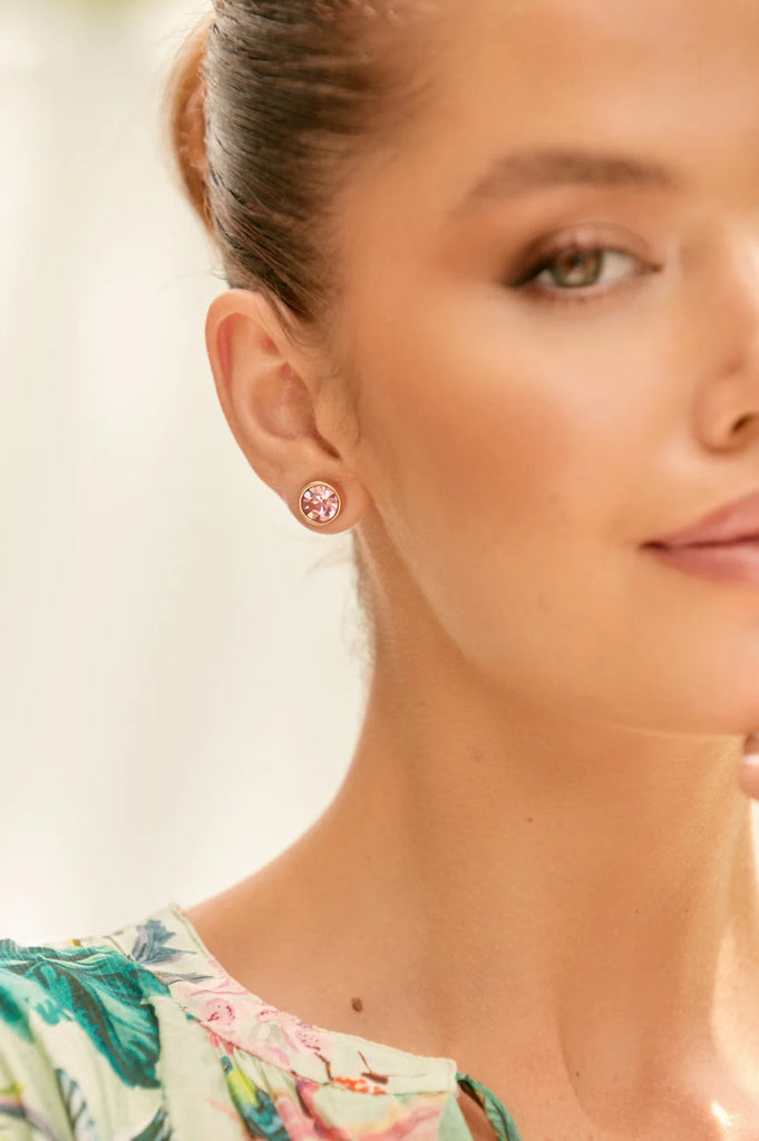 Adorne Megan Essential Jewel Studs Fuschia - Global Free Style