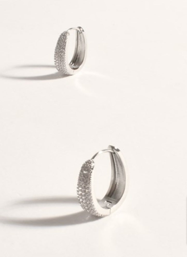 Lane Curved Diamante Hoops Silver/Crystal - Global Free Style