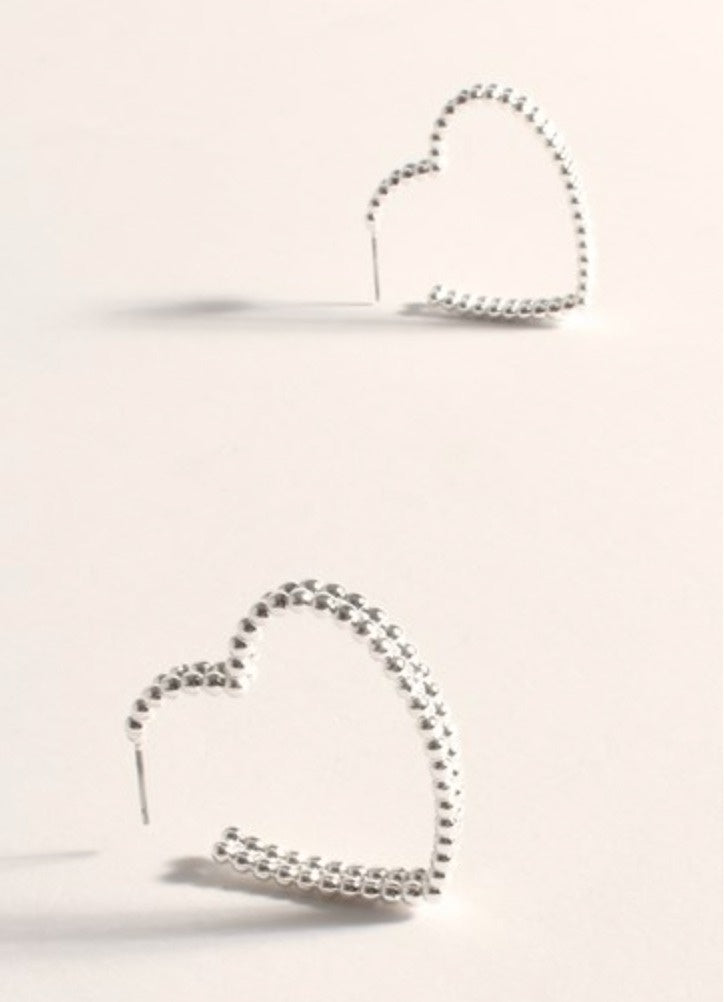 Mini Balls Heart Hoops Silver - Global Free Style