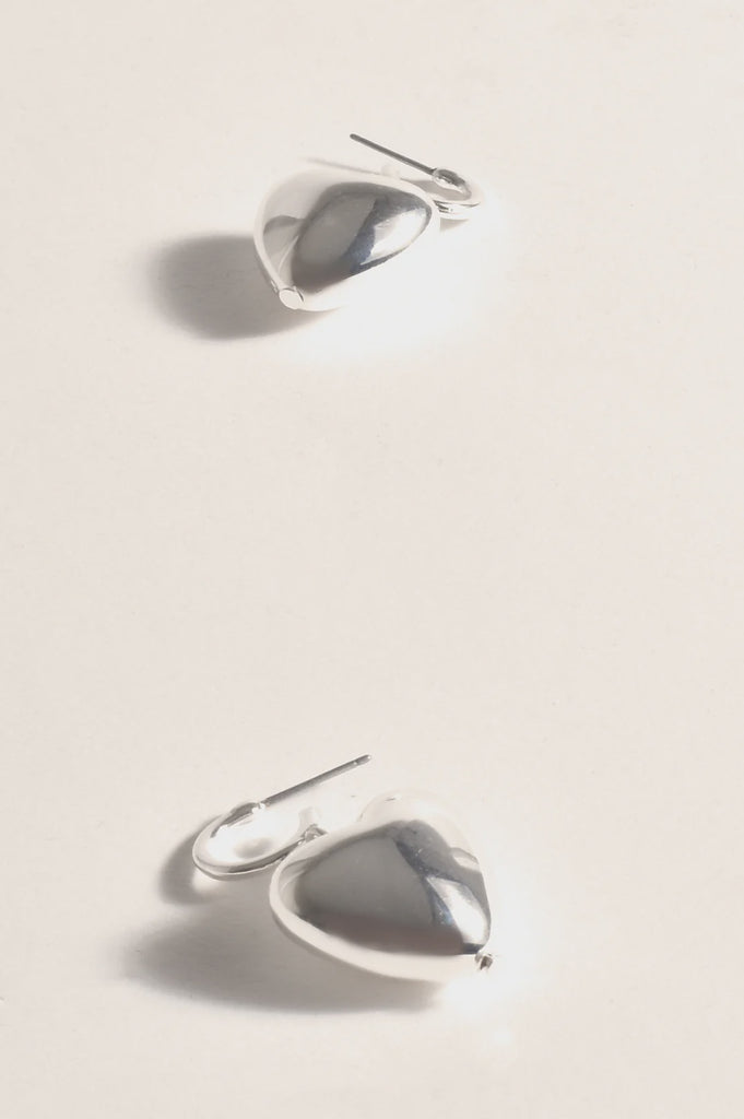 Heart Drop Mini Hoops Silver - Global Free Style