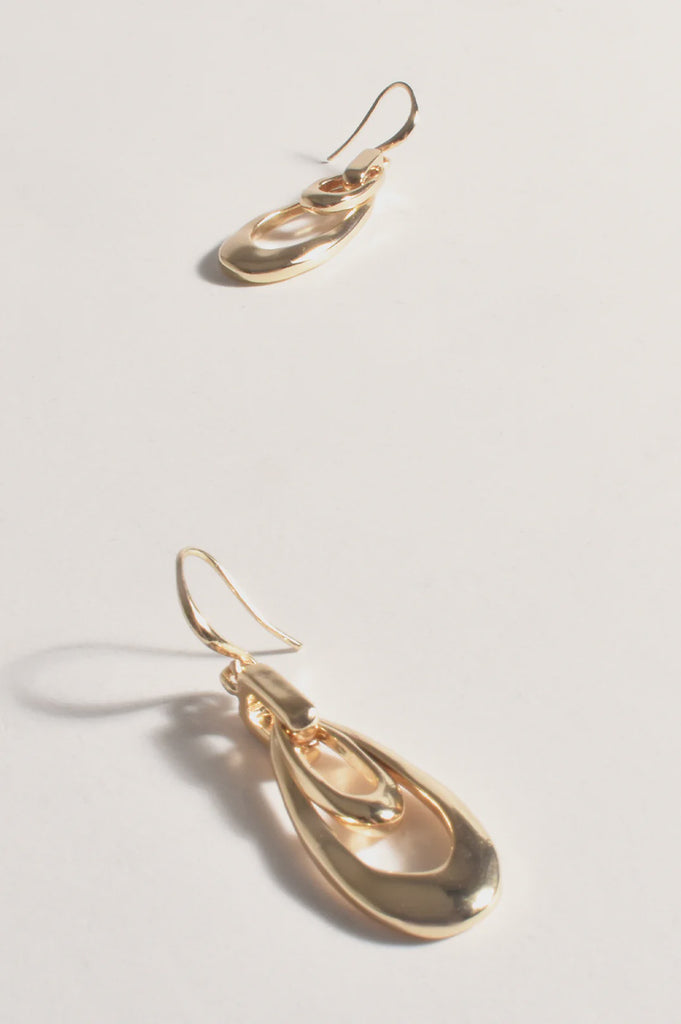 Metal Loops Hook Earring Gold - Global Free Style