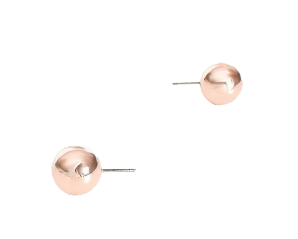 Adorne 10mm Metal Ball Stud Earring Rose Gold - Global Free Style