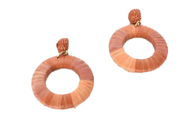 Adorne Cotton Wound Ring Drop Earrings Tan/Multi - Global Free Style
