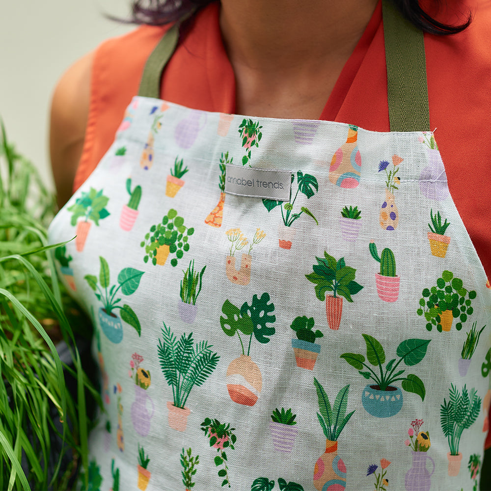 Annabel Trends Linen Apron Reg Plant Lover - Global Free Style