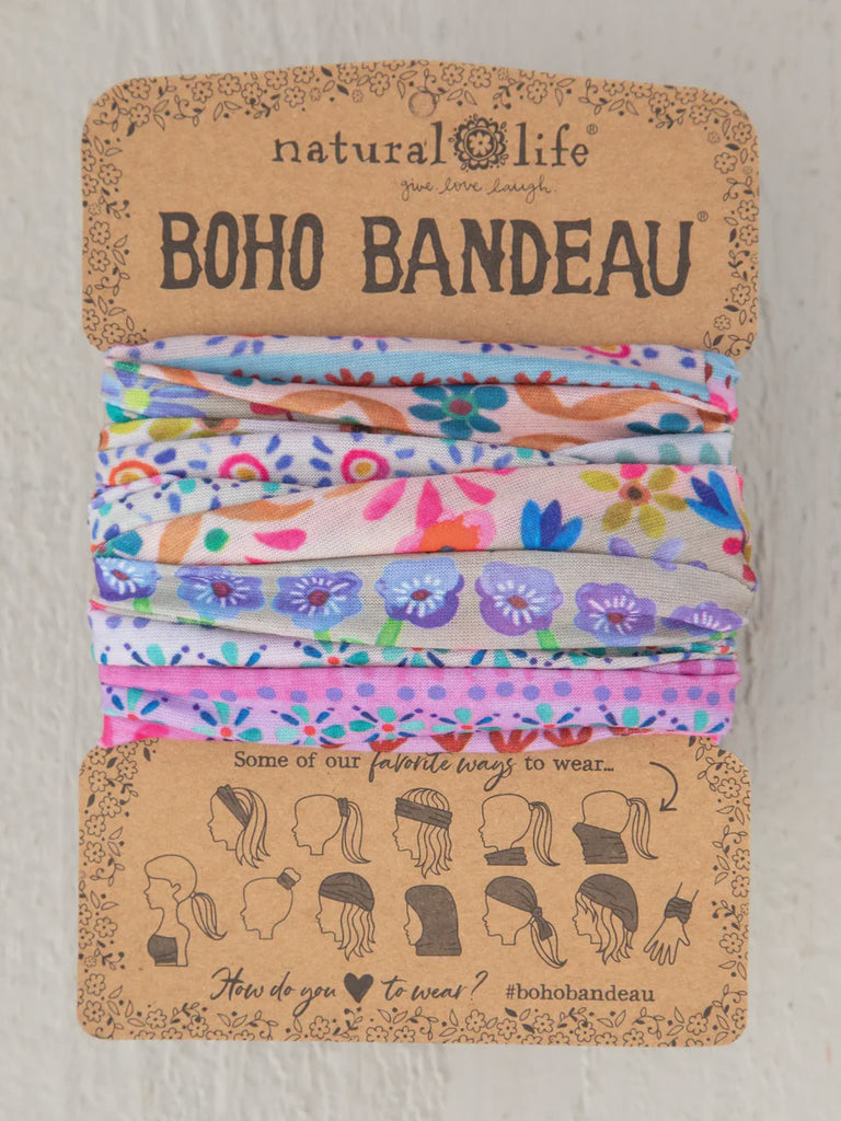 Boho Bandeau Full Headband Cream Border - Global Free Style