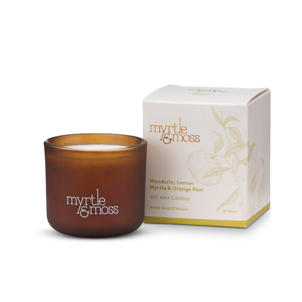 Myrtle & Moss Soy Wax Candle Mini Mandarin Lemon Myrtle And Orange... - Global Free Style