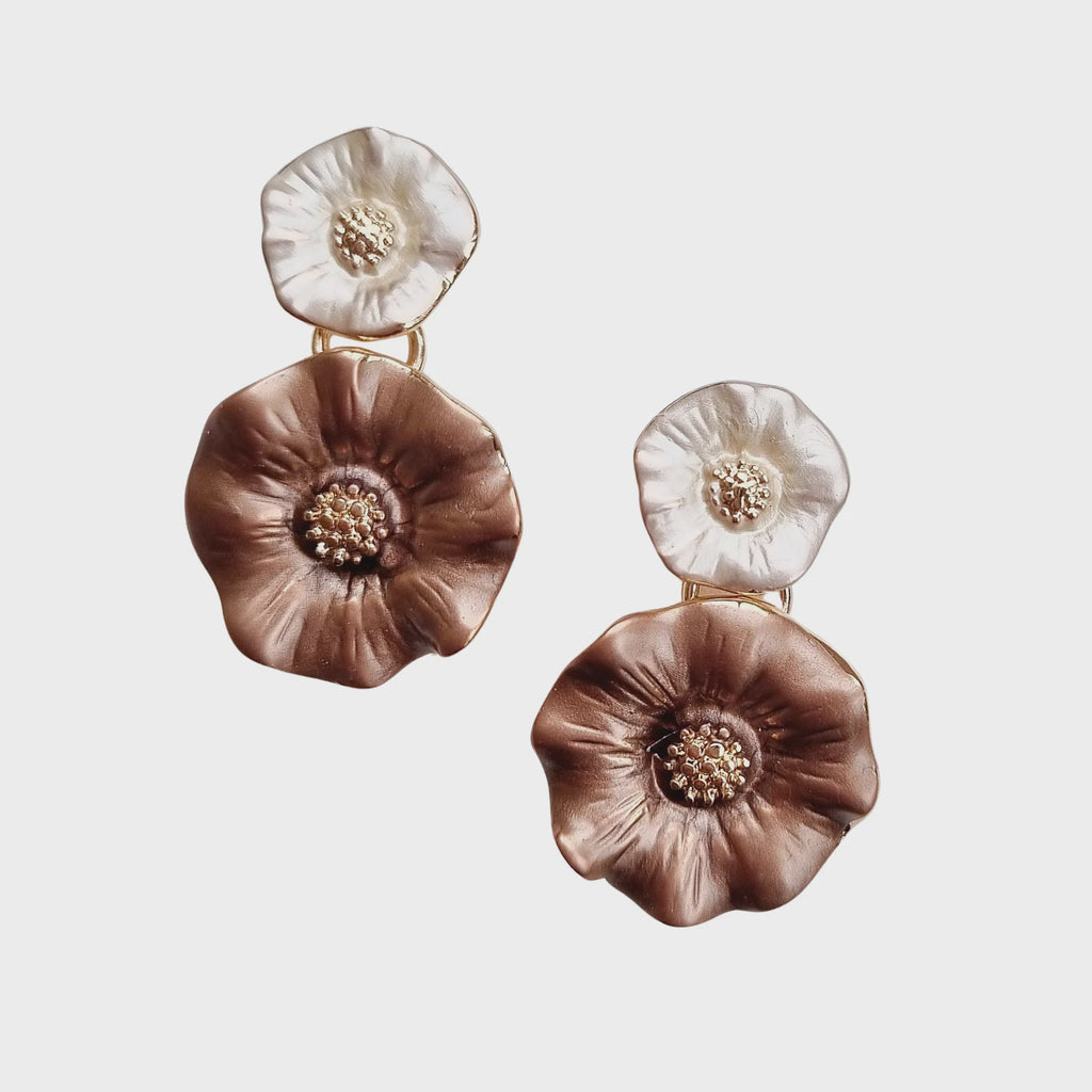 Floral Earring EH0068BROWN - Global Free Style