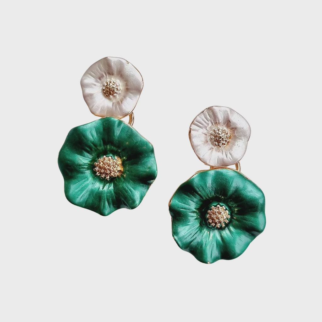 Floral Earring EH0068GREEN - Global Free Style