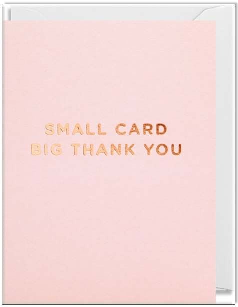 Small Card Big Thank You Mini Card  Pink - Global Free Style