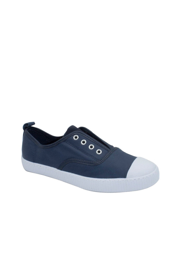 Human Shoes Live Sneaker Leather Navy - Global Free Style
