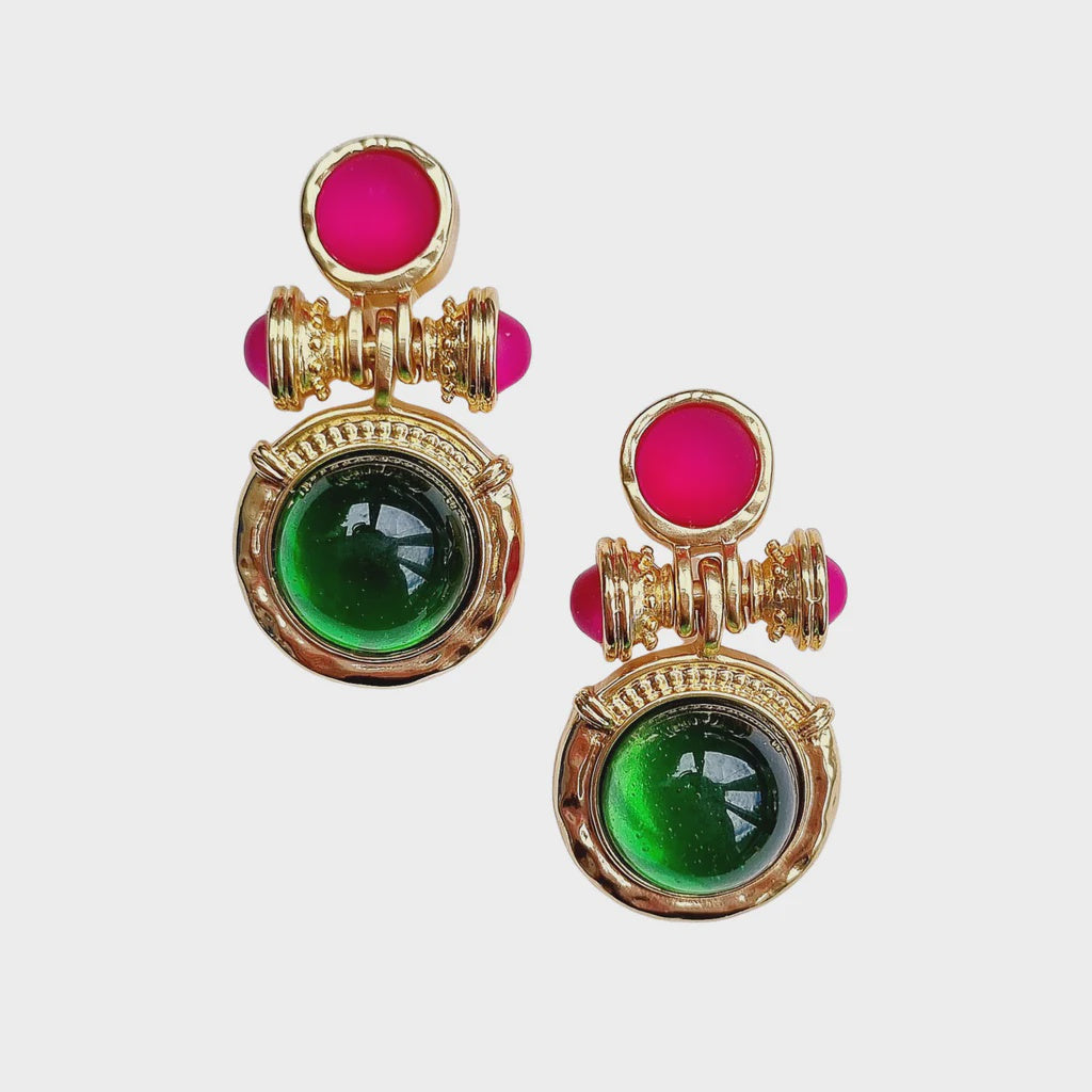 Maeve Earring Pink Green - Global Free Style