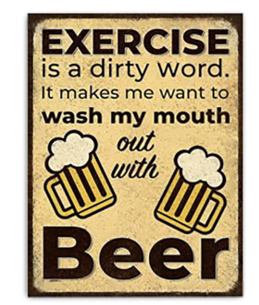 Men's Republic Retro Sign - Exercise Beer - Global Free Style