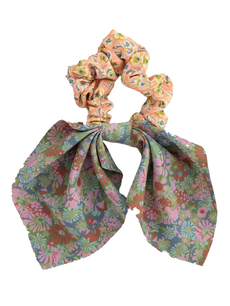Natural Life Mixed Print Tie Scrunchie Olive - Global Free Style