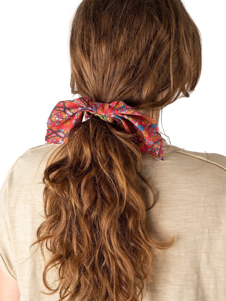 Natural Life Mixed Print Tie Scrunchie Red - Global Free Style