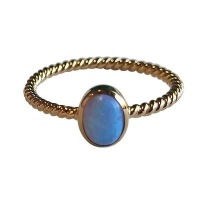 Oval Twist Opal Ring Gold - Global Free Style