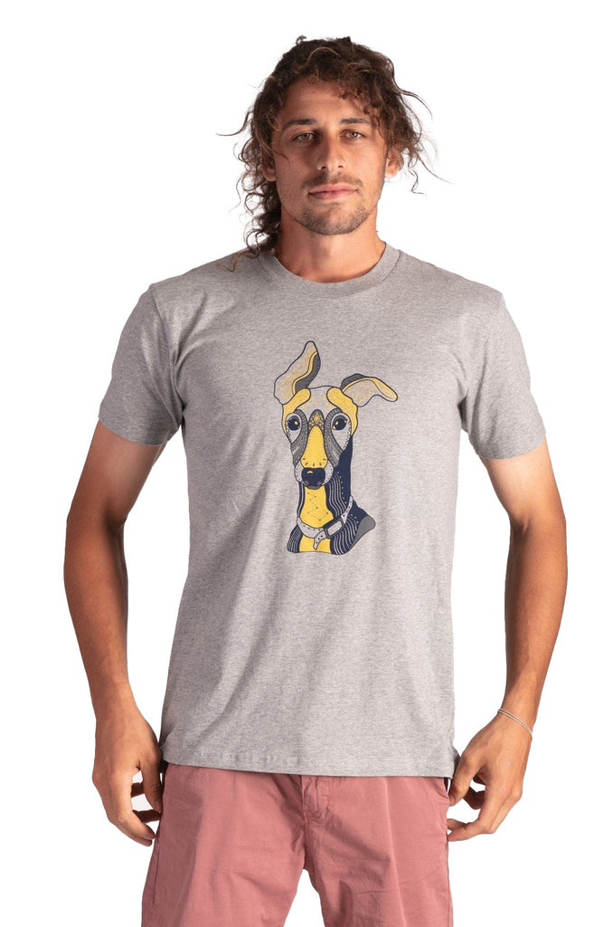 Skumi Mens T Shirt Hound  Yellow Grey - Global Free Style