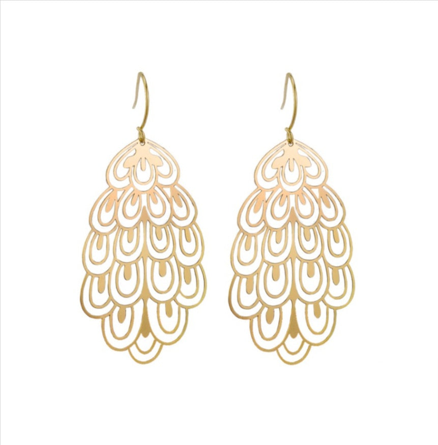 Gold Peacock Filigree Earring - Global Free Style