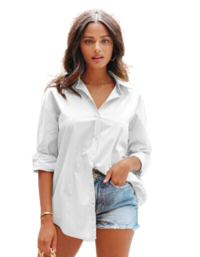 Cotton Casual Button Up shirt White - Global Free Style