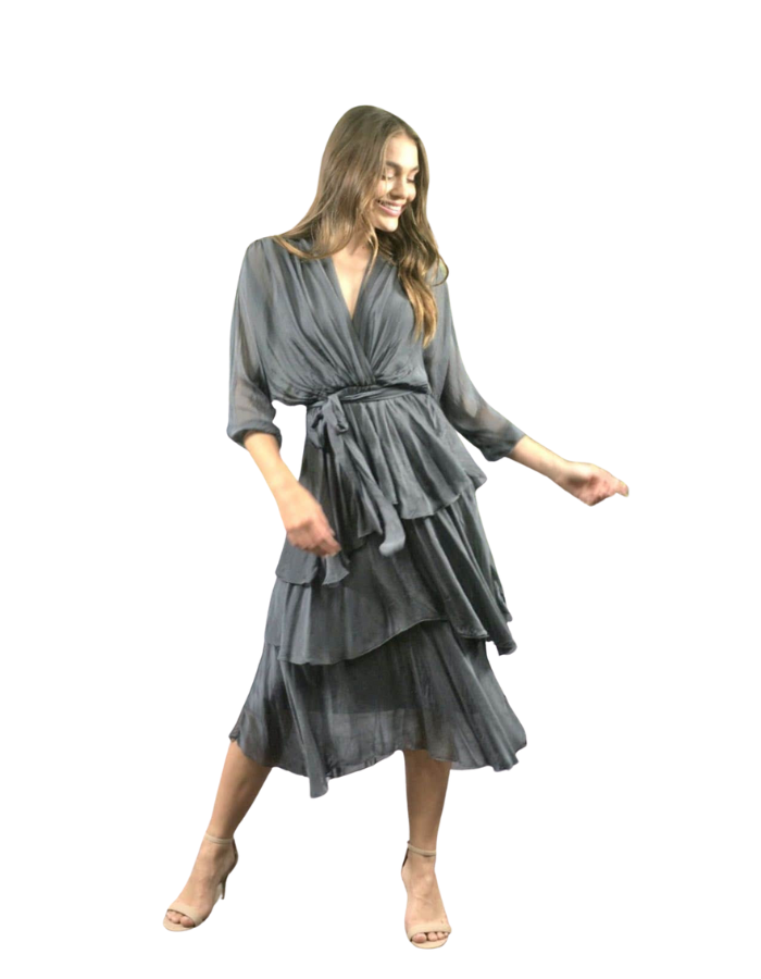 La Strada Florence Dress Charcoal - Global Free Style