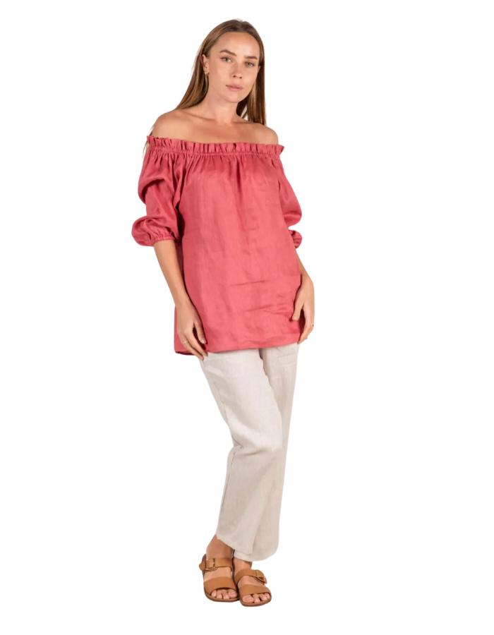 Fea Linen Top Rose - Global Free Style