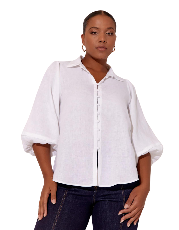 Esther Linen Shirt White - Global Free Style