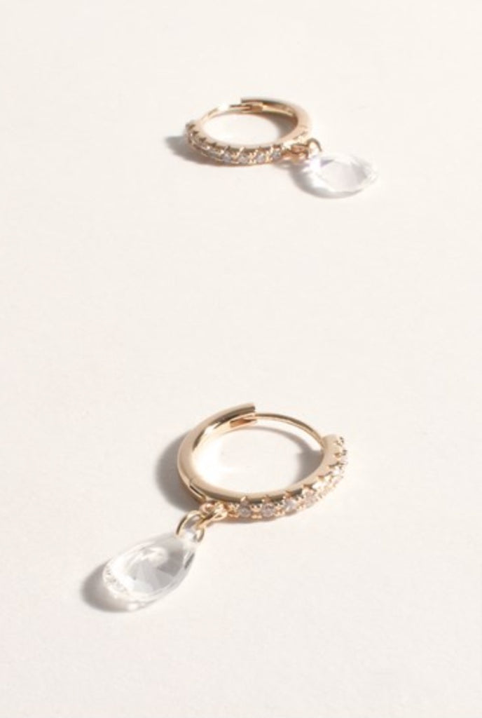 Mini Jewel Diamante Hoops Crystal/Gold - Global Free Style