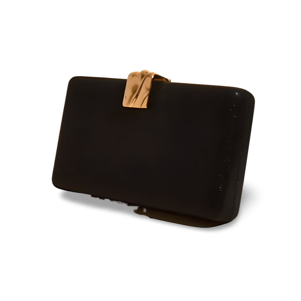 Adorne Athena Textured Structured Clutch Black - Global Free Style