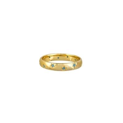 Tiger Tree Crystal Star Bright Ring Gold Blue Rings Tiger Tree   