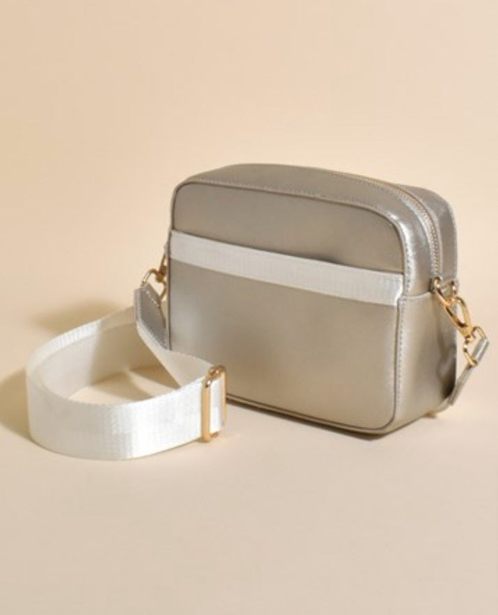 Blakely Web Trim Camera Bag Silver - Global Free Style
