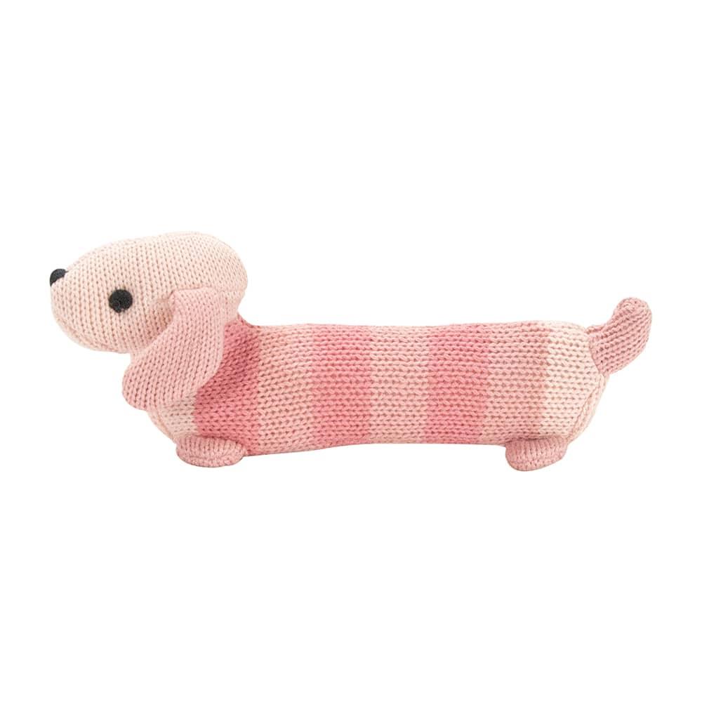 Annabel Trends Knit Rattle Dachshund Pink - Global Free Style