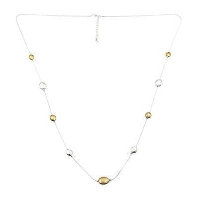 Two Tone Multi Disc Necklace Silver - Global Free Style