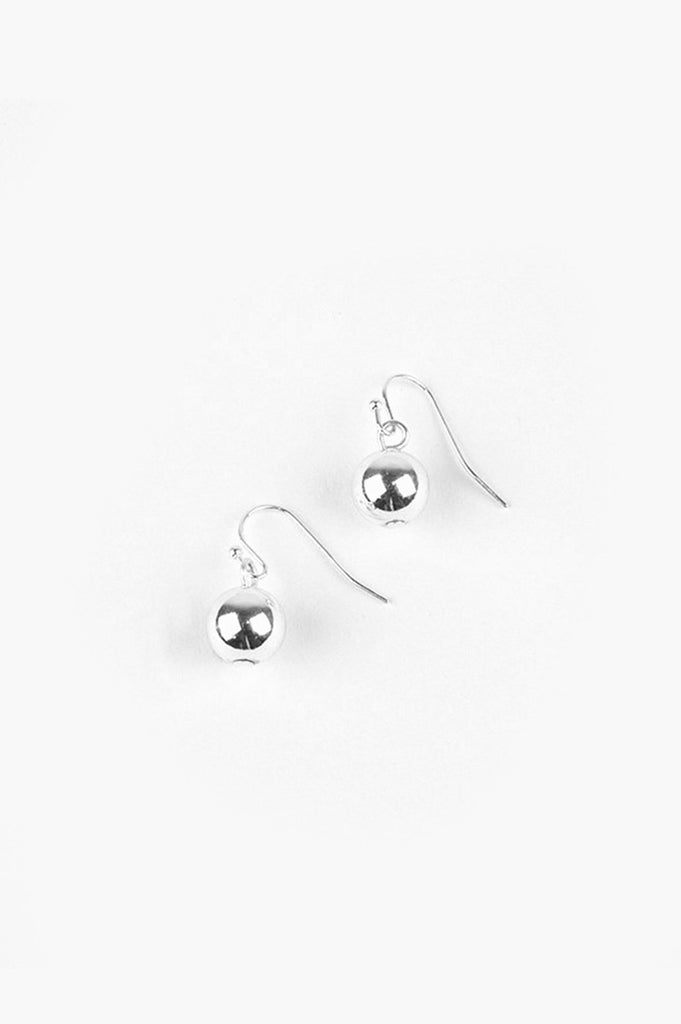 Adorne 10mm Ball Hook Earrings Silver - Global Free Style