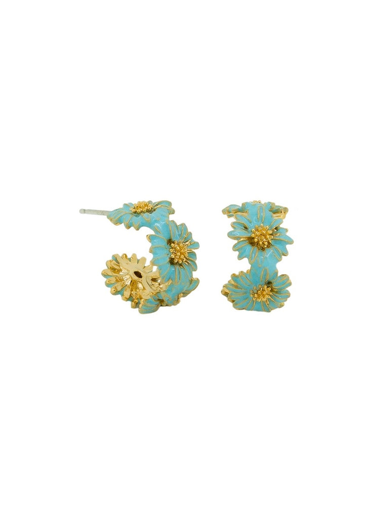 Mint Daisy Chain Hoops Earrings Tiger Tree   