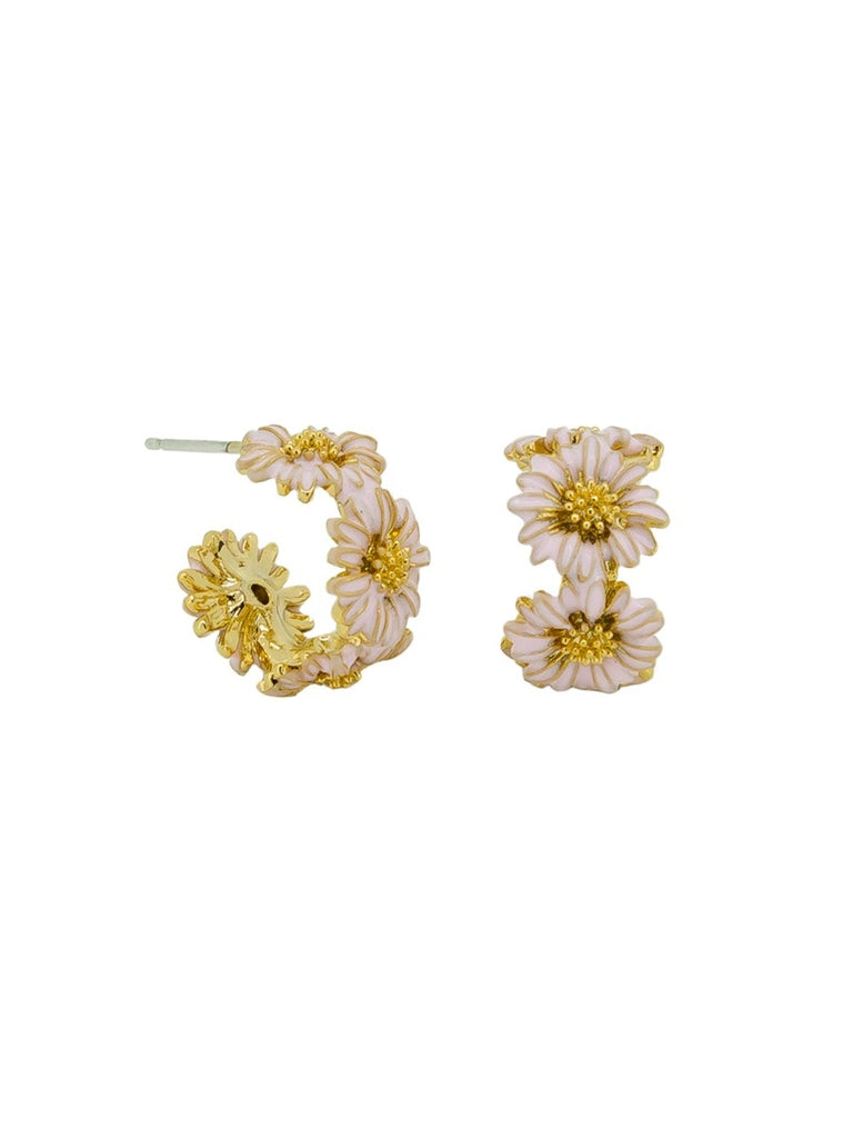 Pink Daisy Chain Hoops Earrings Tiger Tree   