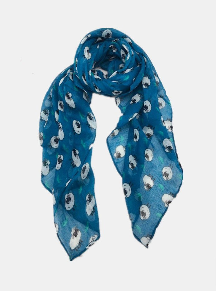 Cotton Scarf Sheep Blue - Global Free Style